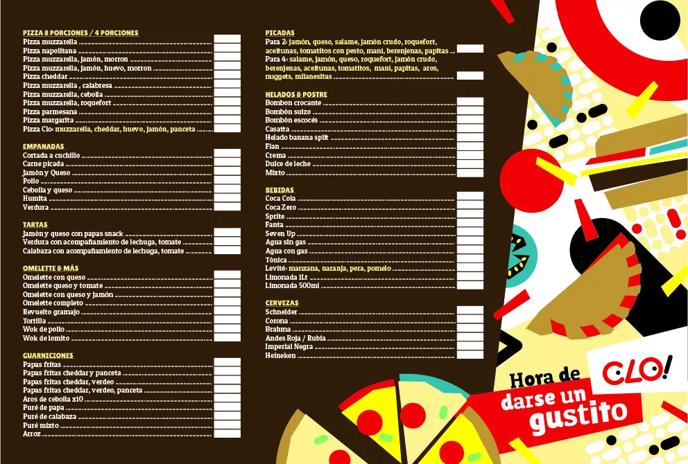 Imagen del menú de CLO!