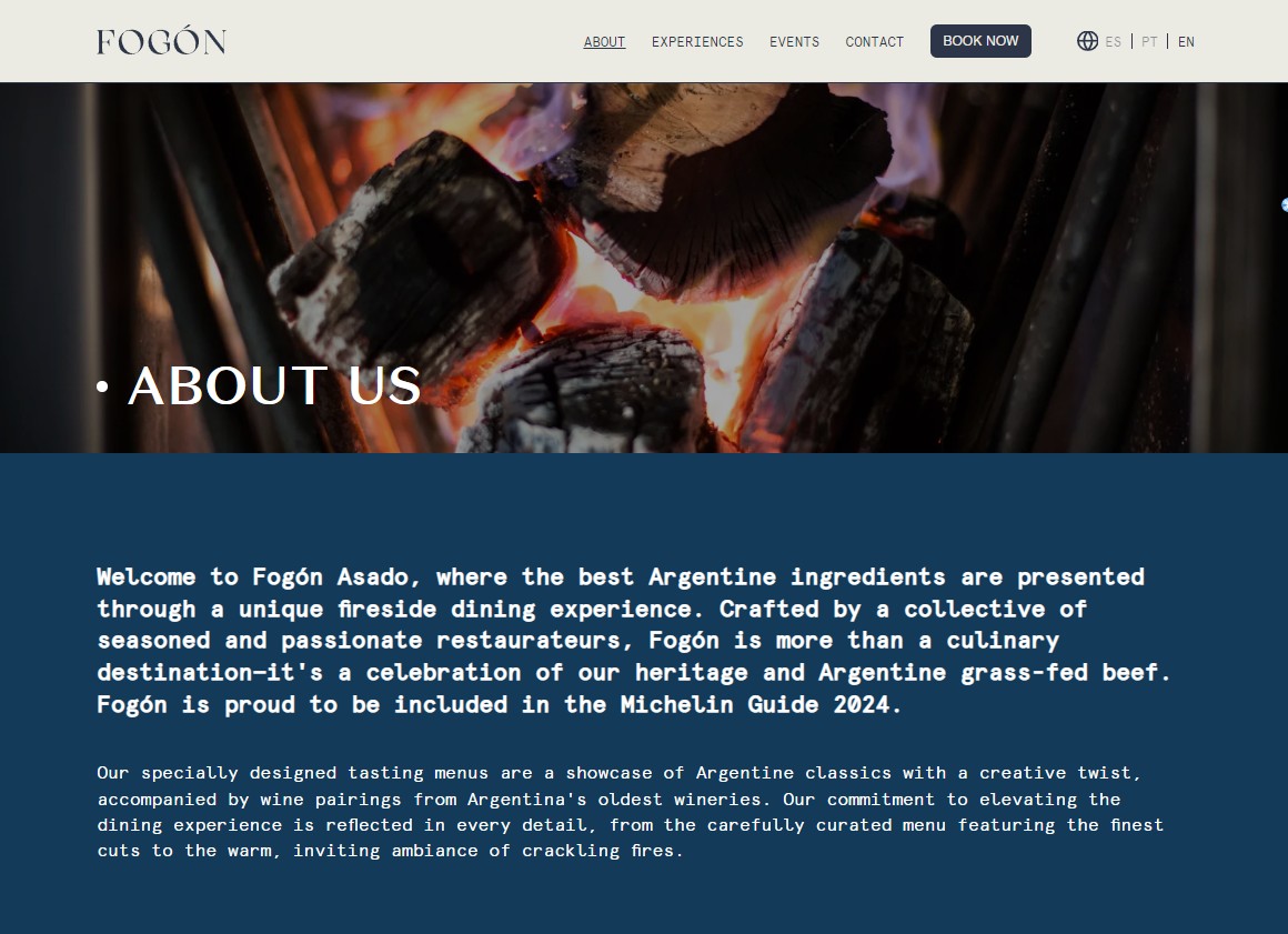 Fogon website page
